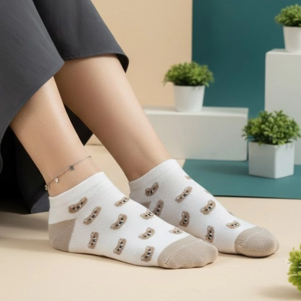 جوراب نیم ساق پنبه ای خرسی 7017 روما